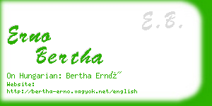 erno bertha business card